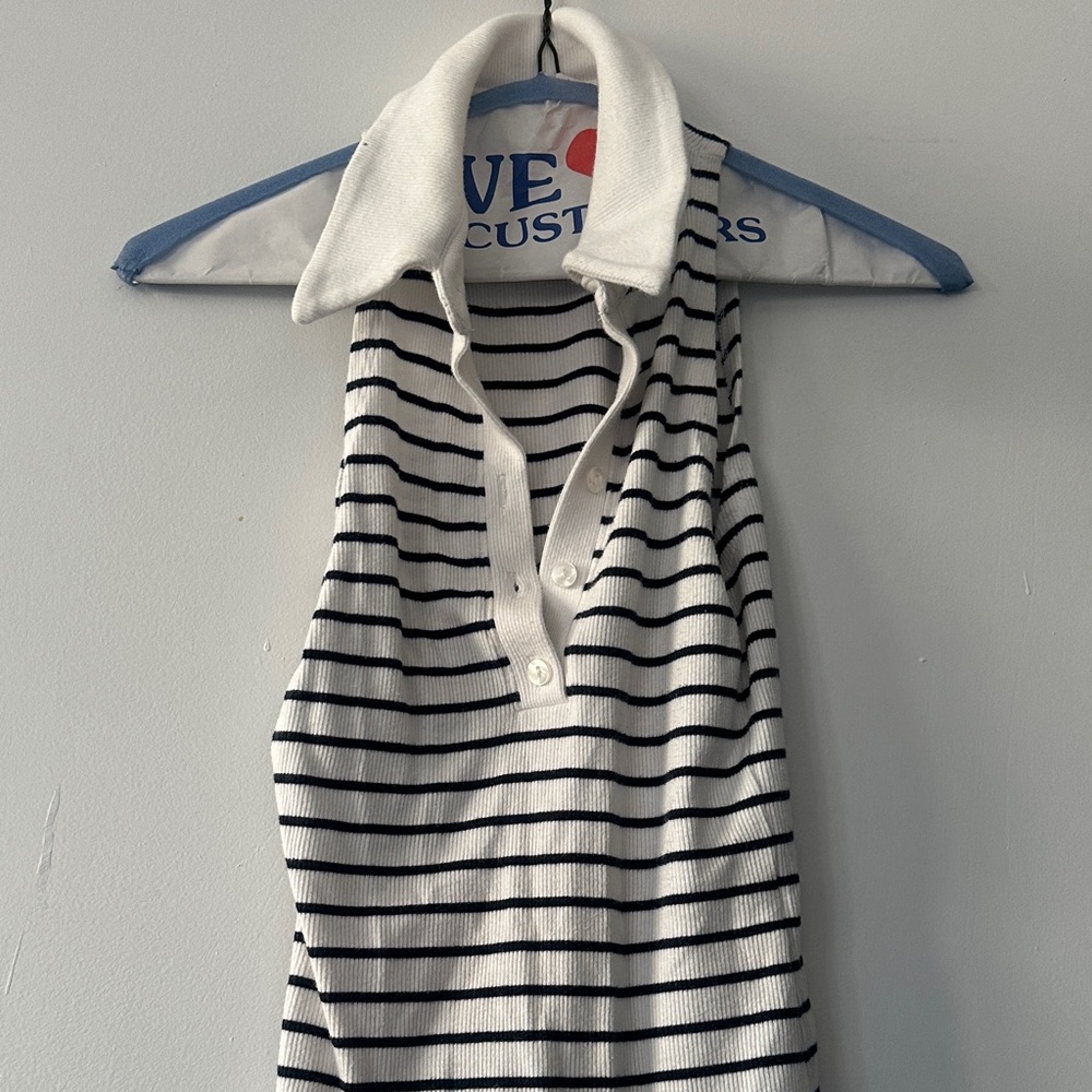 Abercrombie & Fitch Black and White Striped Bodysuit
